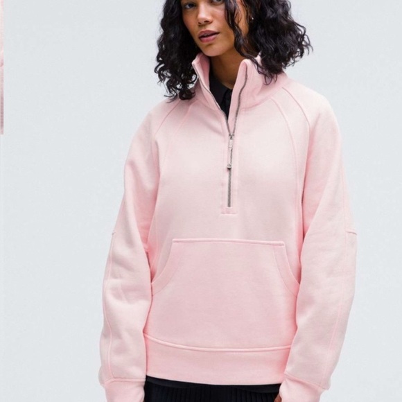 lululemon athletica Tops - Lululemon Athletica strawberry milkshake Half-Zip Sweatshirt long